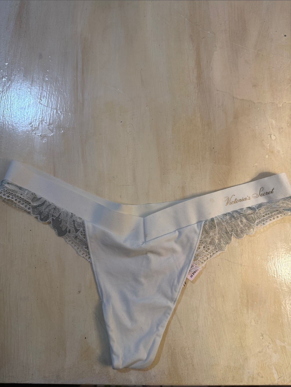 Victoria's Secret light green Lace-Trim Thong Panty